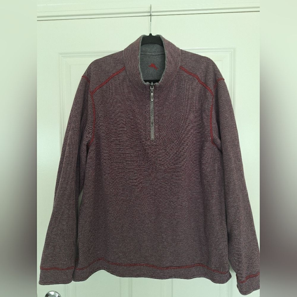 Tommy Bahama mens reversible red gray sweater size XL-?